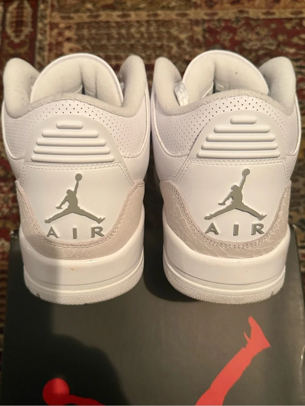 Jordan 3 Retro Pure Money - White and Cream Leather Basketball Sneakers